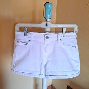 Ladies Hudson White Cuff Shorts